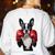 Boston Terrier Boxing Women's Sweatshirt Back Print White