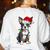 Boston Terrier Christmas Santa Hat Tree Lights Pajama Women's Sweatshirt Back Print White