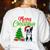 Boston Terrier Christmas Tree Lights Xmas Dog Lover Women's Sweatshirt Back Print White