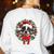 Boston Terrier Christmas Wreath Decoration Xmas Pajamas Women's Sweatshirt Back Print White