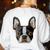 Boston Terrier Cute Puppy Face Dog Lover Pet Owner Women's Sweatshirt Back Print White