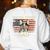 Boston Terrier Dad Dog Lovers American Flag 4th Of July For Women Men Women's Sweatshirt Back Print White