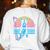 Boston Terrier Dad Retro Women's Sweatshirt Back Print White