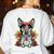 Boston Terrier Dia De Los Muertos Day Of The Dead Dog Skull For Men Women Kids Women's Sweatshirt Back Print White
