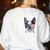 Boston Terrier Dog 4th Of July US American Flag Patriotic Women's Sweatshirt Back Print White