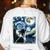 Boston Terrier Dog Art Van Gogh Starry Night Boston Terrier Women's Sweatshirt Back Print White