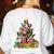 Boston Terrier Dog Christmas Tree Lights Xmas Pajama For Men Women Kids Women's Sweatshirt Back Print White