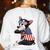 Boston Terrier Dog Merica 4th Of July Usa American Flag Men Women's Sweatshirt Back Print White