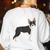 Boston Terrier Dog Mom Woman Women Women's Sweatshirt Back Print White