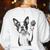 Boston Terrier Dog Raising Paw Idea Men Women Women's Sweatshirt Back Print White