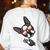 Boston Terrier Dog From Side Boston Bull Women's Sweatshirt Back Print White