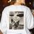 Boston Terrier Dog UFO Alien Extraterrestrial Selfie Women's Sweatshirt Back Print White