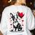 Boston Terrier Dog Valentine's Day Dog Owner Women's Sweatshirt Back Print White