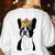 Boston Terrier Dog Wearing Crown For Men Women Girls Kids Women's Sweatshirt Back Print White