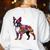 Boston Terrier Floral Dog Lover Vintage Distressed For Men Women Kids Women's Sweatshirt Back Print White