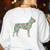 Boston Terrier Flower Silhouette Floral Dog Men Women Girls Kids Women's Sweatshirt Back Print White