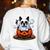 Boston Terrier Ghost Boo Halloween Kids Women's Sweatshirt Back Print White