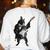 Boston Terrier Guitar Women's Sweatshirt Back Print White