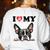 Boston Terrier I Heart My Dog Dog Lover Women's Sweatshirt Back Print White