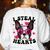 Boston Terrier Heart Glasses Girls Bostie Valentines Day Women's Sweatshirt Back Print White