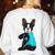 Boston Terrier I Love Mom Apparel Women's Sweatshirt Back Print White