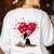 Boston Terrier Lover Heart Shape Boston Terrier Valentine Women's Sweatshirt Back Print White