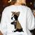 Boston Terrier Lover I Love Mom Tattoo Leopard Women's Sweatshirt Back Print White