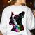 Boston Terrier Lovers Colorful Pop Art Boston Terrier Women's Sweatshirt Back Print White