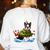 Boston Terrier Merry Christmas Tree Lights Dog X-Mas Dogs Women's Sweatshirt Back Print White