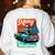 Boston Terrier Merry Christmas Tree Truck Santa Dog X-Mas Women's Sweatshirt Back Print White