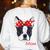 Boston Terrier Mom Bostie Women Girls Women's Sweatshirt Back Print White