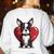 Boston Terrier Mom Dad Bostie Dog Lover Valentines Day Women's Sweatshirt Back Print White