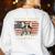 Boston Terrier Mom Dog Lovers American Flag 4th Of July Women's Sweatshirt Back Print White
