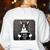 Boston Terrier Mug Shot Guilty Dog Women's Sweatshirt Back Print White