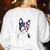 Boston Terrier Papa Cool Dog Lover USA American Flag Men Women Women's Sweatshirt Back Print White