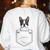 Boston Terrier In The Pocket Cute Boston Terrier Dog Lovers Men Women Girls Kids Women's Sweatshirt Back Print White