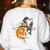 Boston Terrier Pumpkin Jack O Lantern Halloween Women's Sweatshirt Back Print White