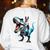 Boston Terrier Riding T-Rex Dinosaur Dog Lover Women's Sweatshirt Back Print White