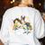 Boston Terrier Riding Unicorn Boys Girls Kids Rainbow Women's Sweatshirt Back Print White