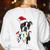 Boston Terrier Santa Christmas Lights Xmas Dog Lover Men Women Kids Women's Sweatshirt Back Print White