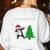 Boston Terrier Santa Hat Dabbing Around The Christmas Tree Women's Sweatshirt Back Print White