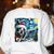 Boston Terrier Santa Starry Night Van Gogh Christmas Dog Men Women Kids Women's Sweatshirt Back Print White