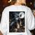 Boston Terrier Selfie Full Moon Flying Witch Halloween Dog Women's Sweatshirt Back Print White