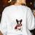 Boston Terrier In The Snow Merry Christmas Winter Women's Sweatshirt Back Print White