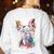 Boston Terrier Splash Women's Sweatshirt Back Print White