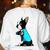 Boston Terrier Tattoos I Love Mom Women's Sweatshirt Back Print White