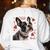 Boston Terrier Is My Valentine Cute Pet Dog Owner Valentine Women's Sweatshirt Back Print White