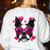 Boston Terrier Valentines Day Shirt Heart Dog Lover Women's Sweatshirt Back Print White