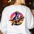 Boston Terrier Wearing A Cowboy Hat On T-Rex Women's Sweatshirt Back Print White