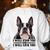 Boston Terrier Will Find And Lick You Bostie Mom Women's Sweatshirt Back Print White